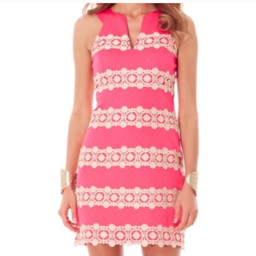 Pink and Gold Printed Lilly Pulitzer Dress
